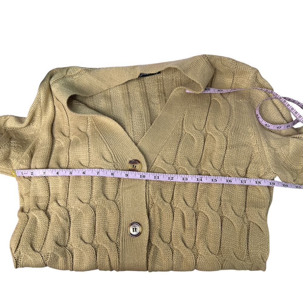 Pretty Garden Fisherman Button Front Womens Cardigan Large Academia Cable Knit - Picture 10 of 13
